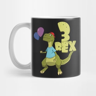 Kids Three Rex T-Rex Birthday 3 Year Old Girl Boy Kids graphic Mug